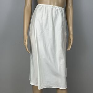 Vintage Vassarette Satin Half Slip Size Small TT Ivory Off White Walking Slit